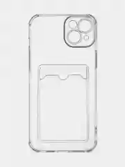 Прозрачный чехол для Apple iPhone 15 Plus, 15+ противоударный ROSCO силиконовый с карманом для карт