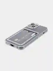 Прозрачный чехол для Apple iPhone 15 Plus, 15+ противоударный ROSCO силиконовый с карманом для карт