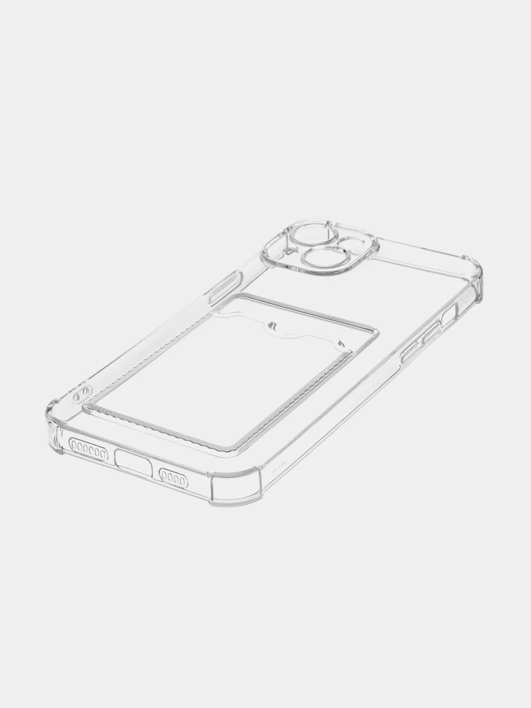 Прозрачный чехол для Apple iPhone 15 Plus, 15+ противоударный ROSCO силиконовый с карманом для карт