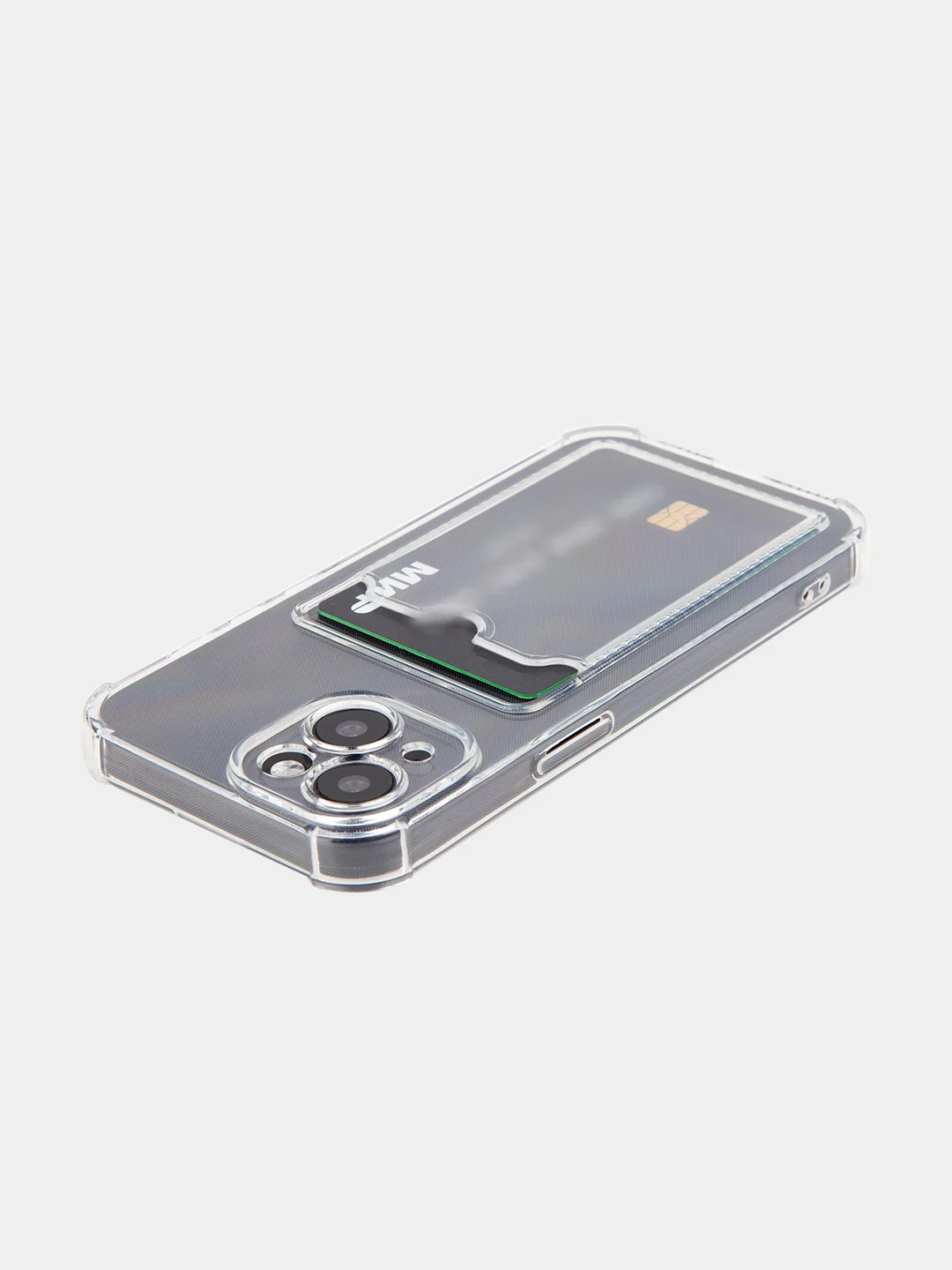 Прозрачный чехол для Apple iPhone 15 Plus, 15+ противоударный ROSCO силиконовый с карманом для карт