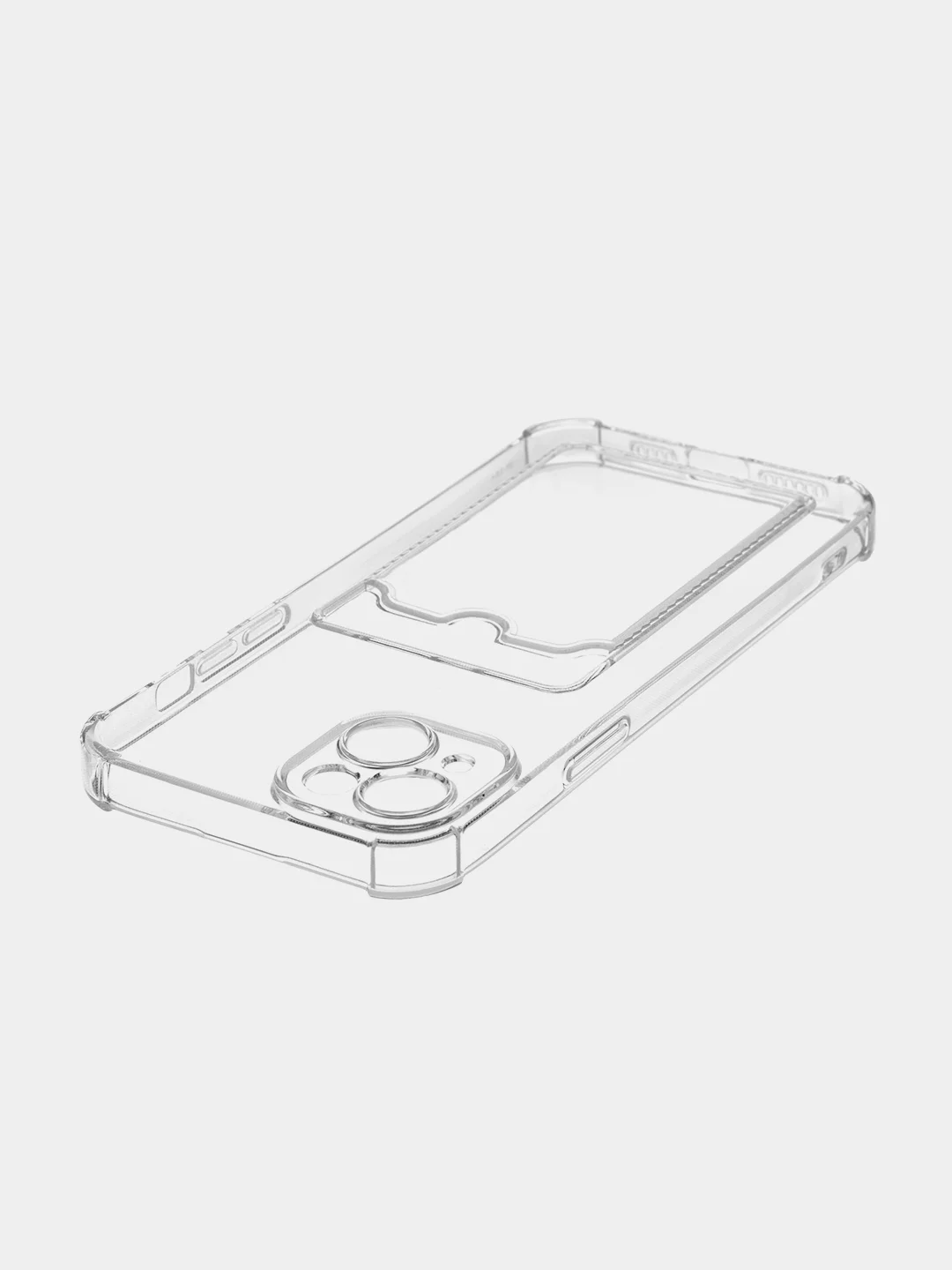 Прозрачный чехол для Apple iPhone 15 Plus, 15+ противоударный ROSCO силиконовый с карманом для карт
