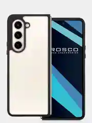Прозрачный чехол для Samsung Galaxy Z Fold 5 пластиковый ROSCO противоударный, силиконовая окантовка