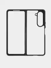 Прозрачный чехол для Samsung Galaxy Z Fold 5 пластиковый ROSCO противоударный, силиконовая окантовка