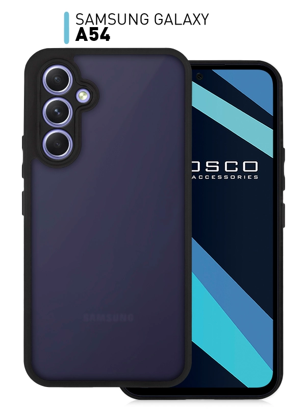 Чехол для Samsung Galaxy A54 пластиковый ROSCO противоударный, с силиконовой окантовкой