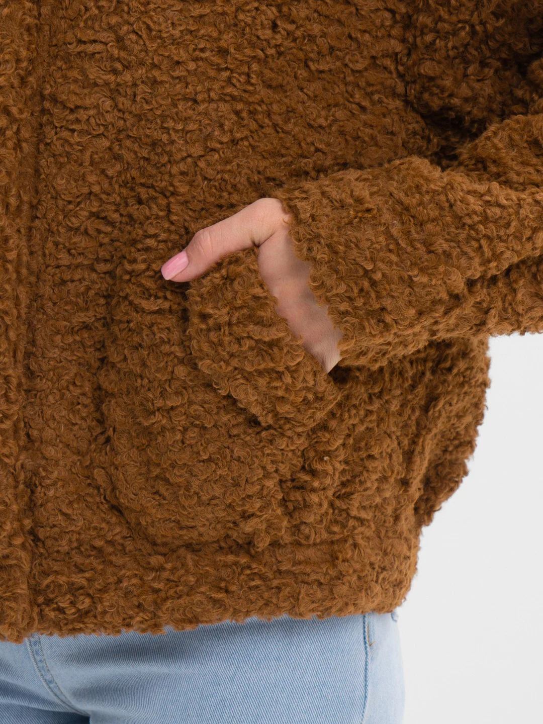 Коричневый дубленка женская Teddy
