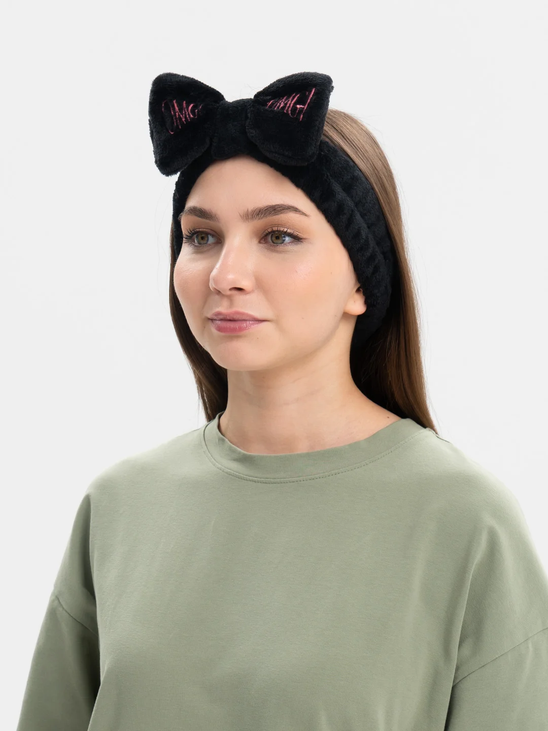 Фуксия повязка на голову OMG, для косметических процедур/ повязка косметическая