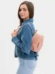 Рюкзак на молнии, наружный карман, цвет розовый