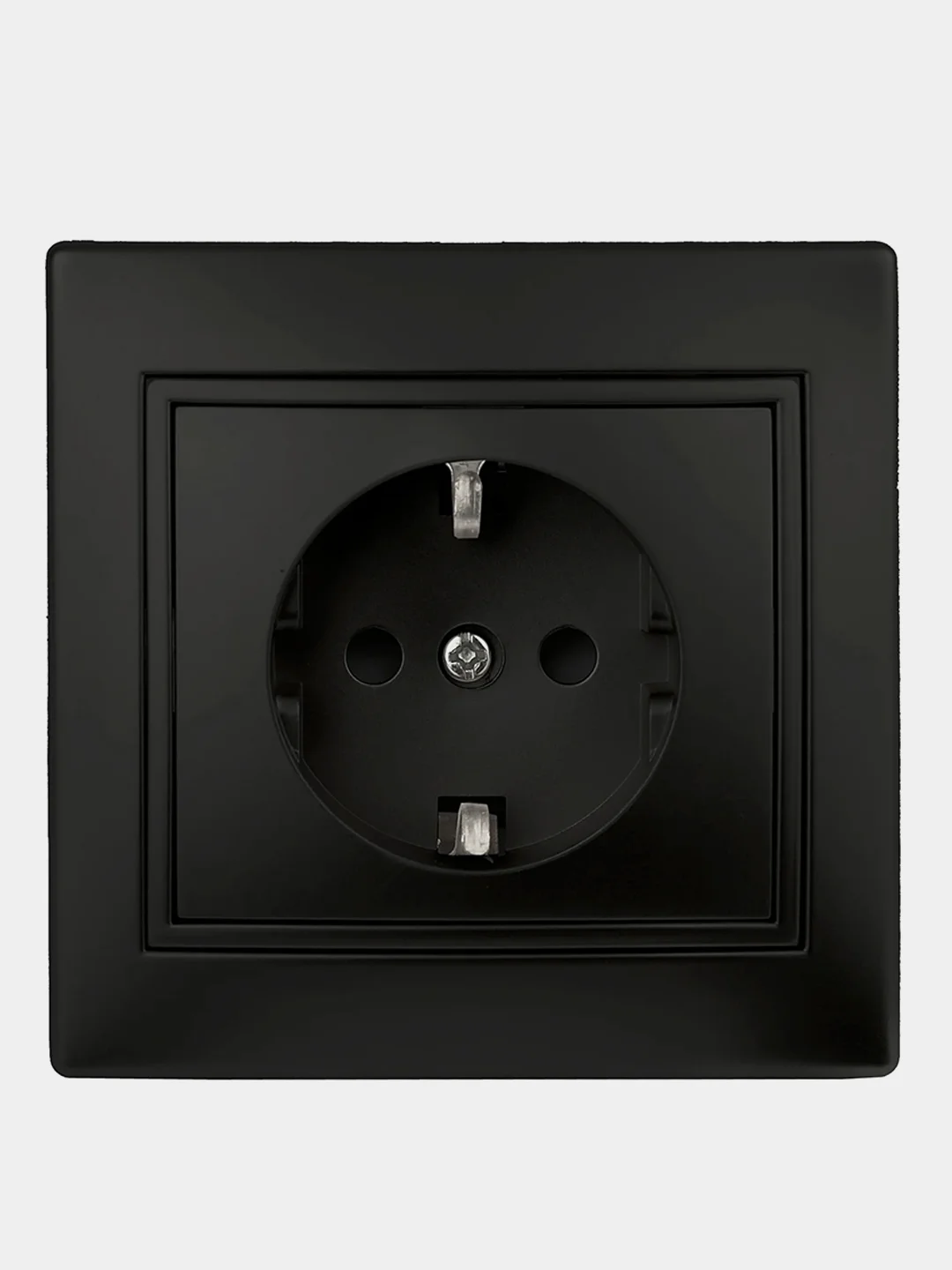 Розетка 2P+E Schuko, 16А-250В, IP20, СУ, Plano, антрацит / с заземлением