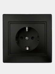 Розетка 2P+E Schuko, 16А-250В, IP20, СУ, Plano, антрацит / с заземлением