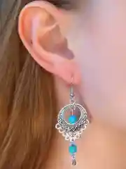 Серьги винтажные, под серебро