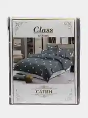 Синий комплект постельного белья,сатин