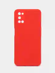 Красный чехол силиконовый для Oppo A52 (Оппо А52), цветной, с подкладом