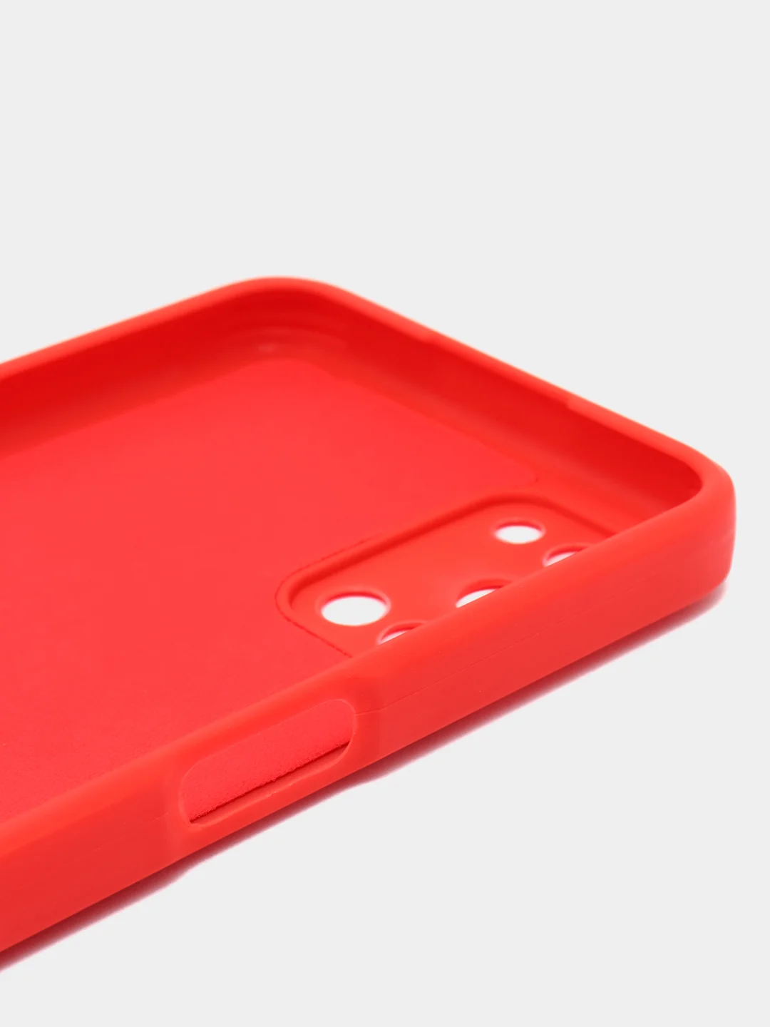 Красный чехол силиконовый для Oppo A52 (Оппо А52), цветной, с подкладом