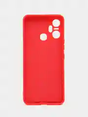 Красный чехол силиконовый для Infinix Smart 6 Plus (Инфиникс Смарт 6 Плюс), цветной, с подкладом