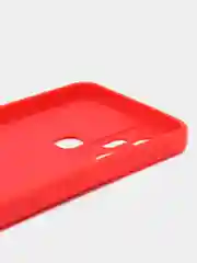 Красный чехол силиконовый для Infinix Smart 6 Plus (Инфиникс Смарт 6 Плюс), цветной, с подкладом