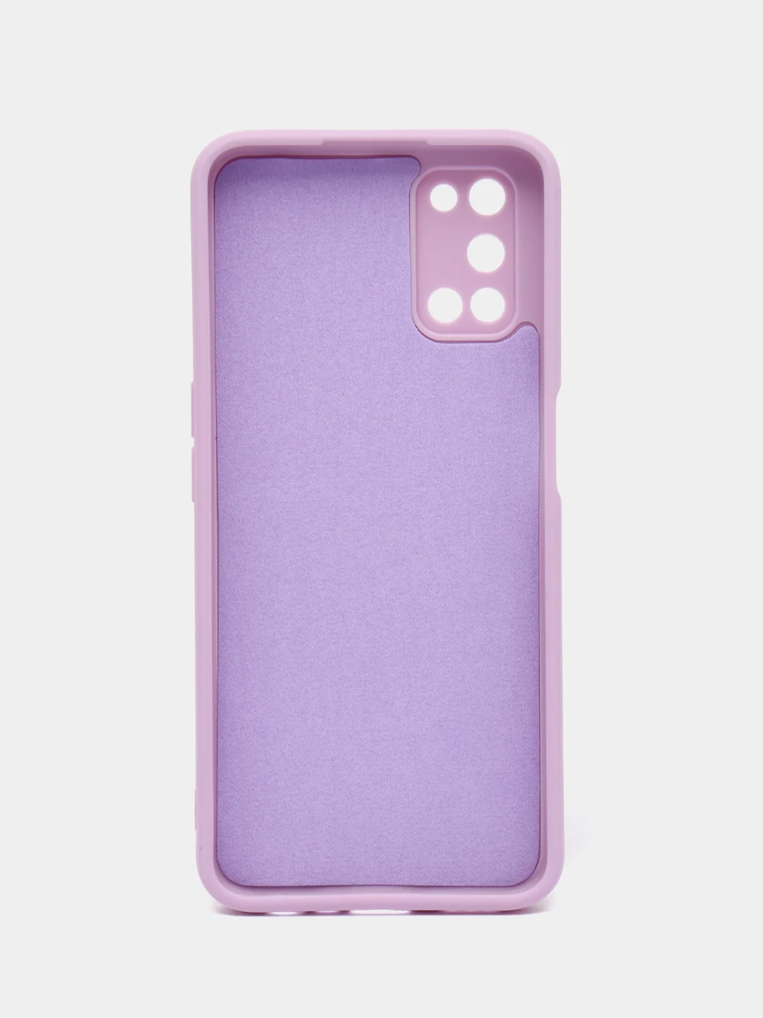 Лавандовый чехол силиконовый для Oppo A52 (Оппо А52), цветной, с подкладом