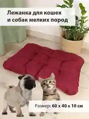 Бордовый лежанка для кошек и собак мелких пород Graff, 60 х 40 см