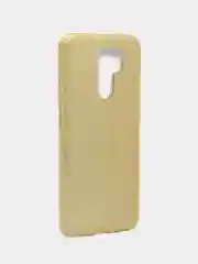 Золотой чехол блестящий Xiaomi Redmi 9 накладка c блёстками Редми 9