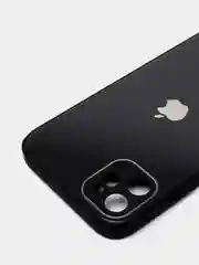 Черный чехол для iPhone Xr/ 11/ 12/ mini/ Pro/ ProMax, силиконовый со стеклянной панелью