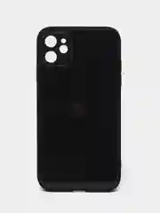 Черный чехол для iPhone Xr/ 11/ 12/ mini/ Pro/ ProMax, силиконовый со стеклянной панелью