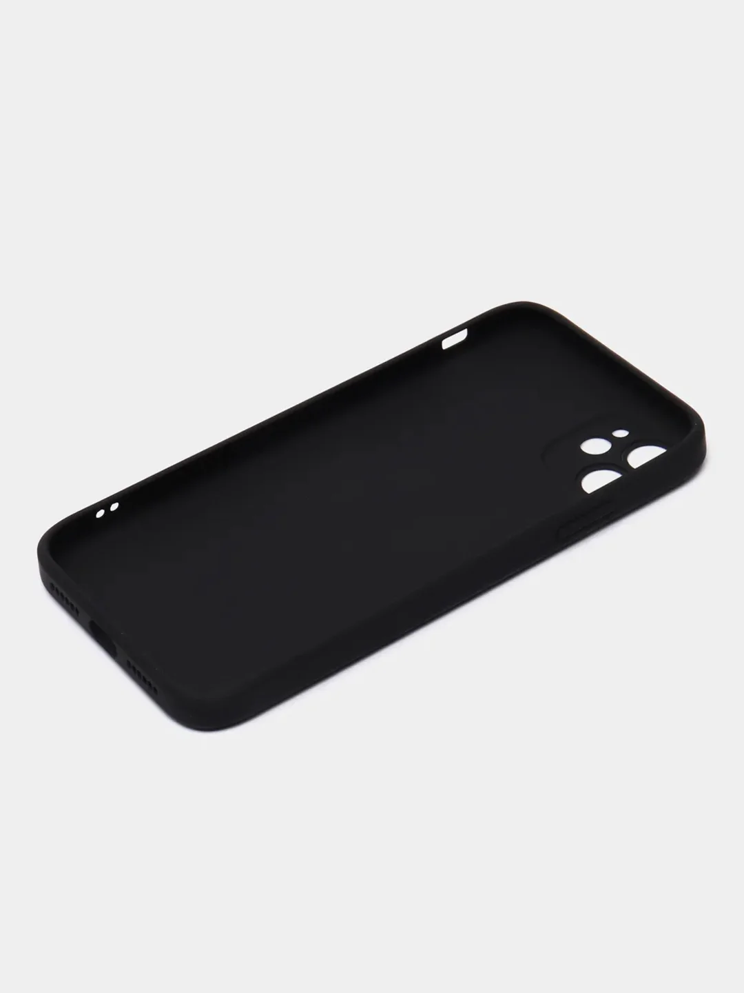 Черный чехол для iPhone Xr/ 11/ 12/ mini/ Pro/ ProMax, силиконовый со стеклянной панелью