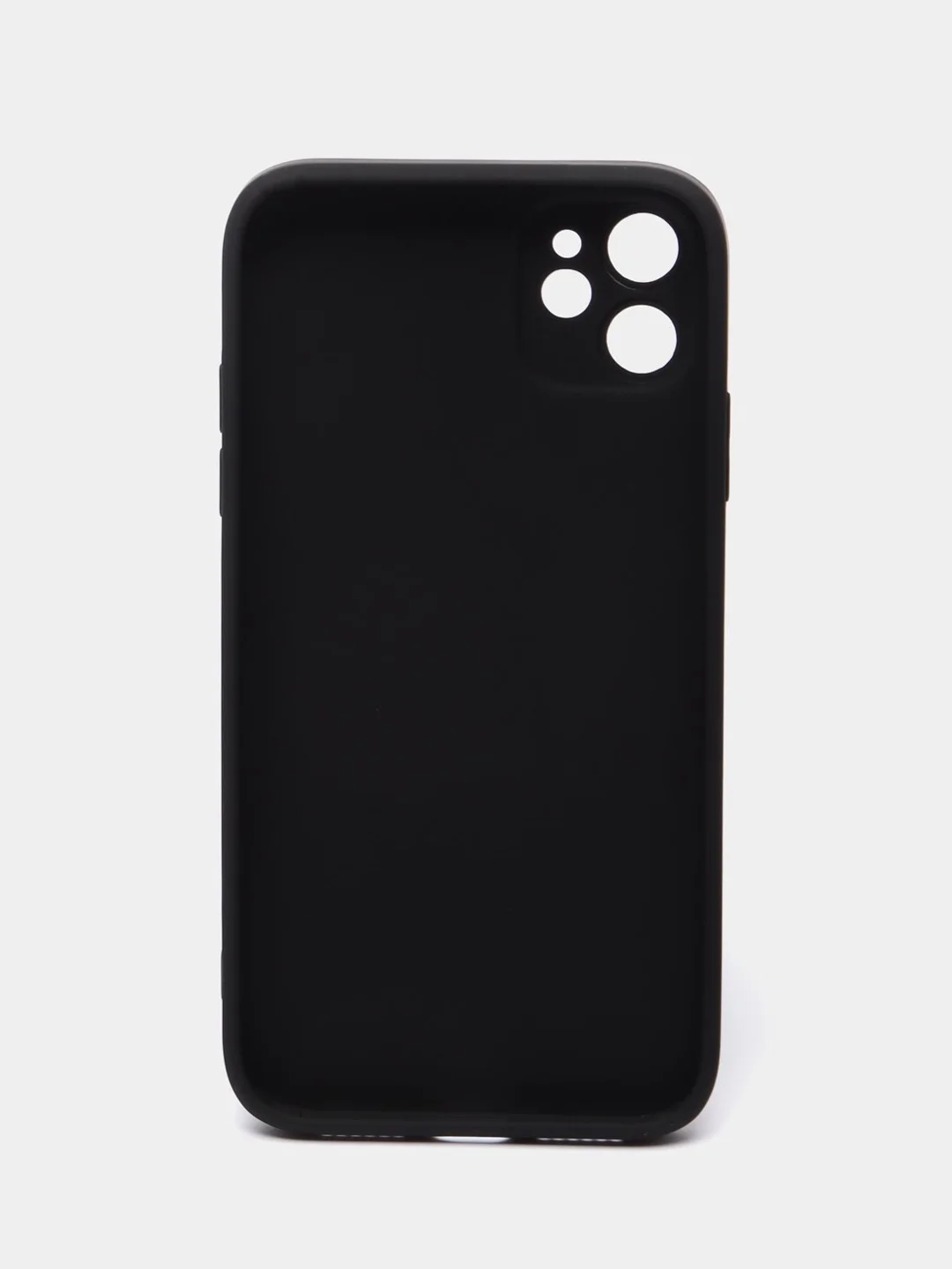 Черный чехол для iPhone Xr/ 11/ 12/ mini/ Pro/ ProMax, силиконовый со стеклянной панелью