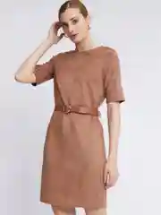 Коричневый платье женское Zolla из текстильной замши