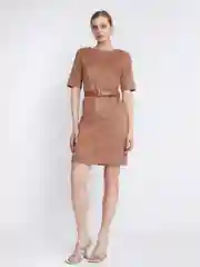 Коричневый платье женское Zolla из текстильной замши