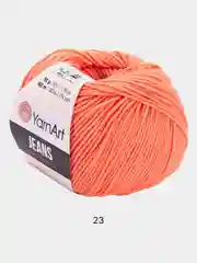 Оранжевый пряжа YarnArt Jeans 55% Хлопок 45% Акрил 50г 160м ( Часть 2) Ярн Арт Джинс