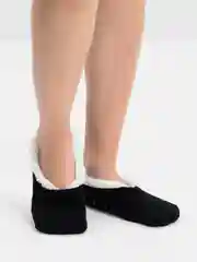 Черный носки-тапочки с мехом