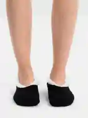 Черный носки-тапочки с мехом