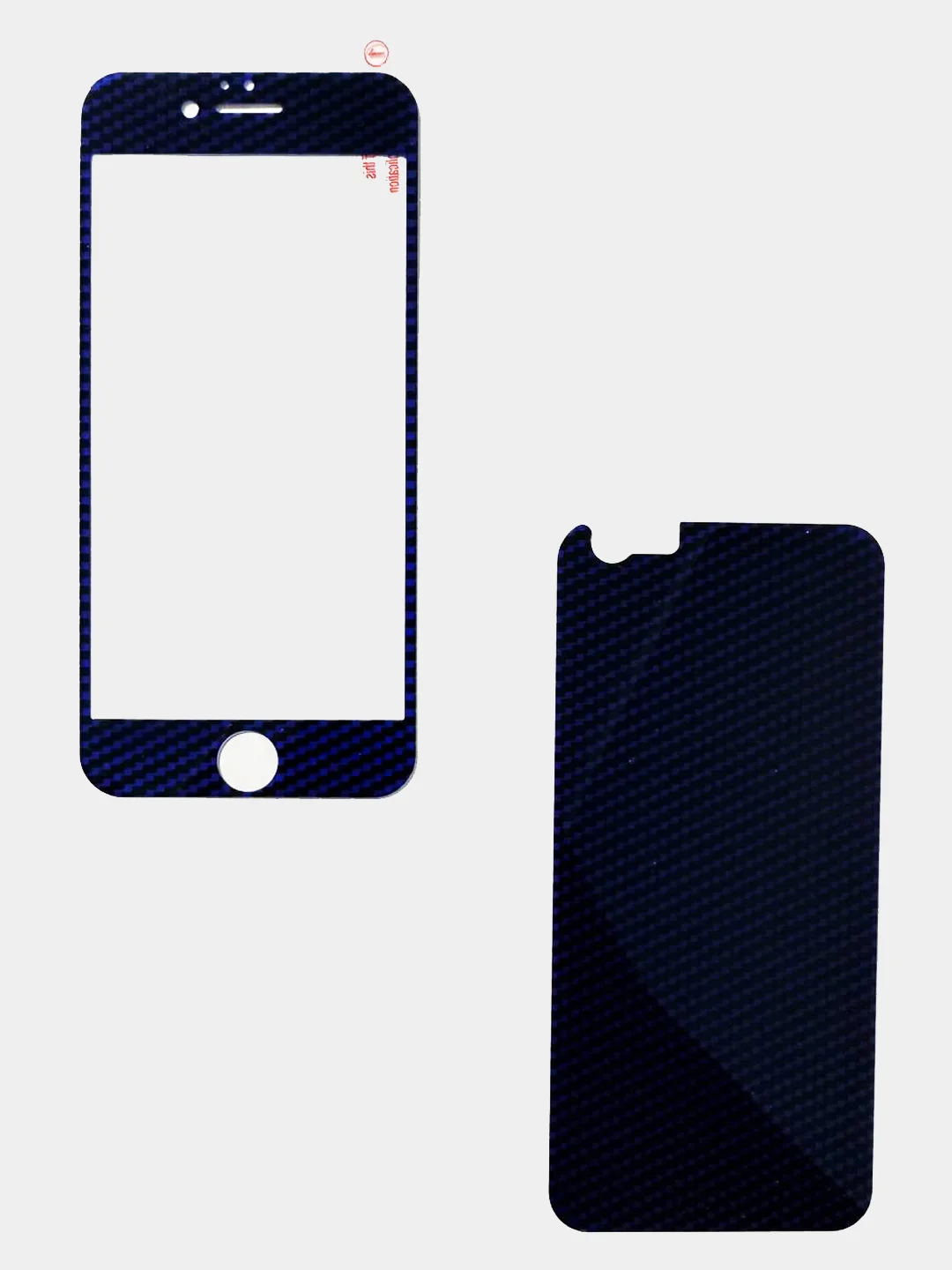 Синий комплект защитного стекла для iPhone 6/6s (экран/задняя крышка)