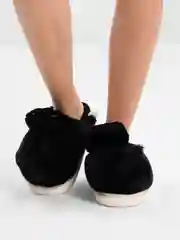 Черный тапочки домашние теплые, "Котики"