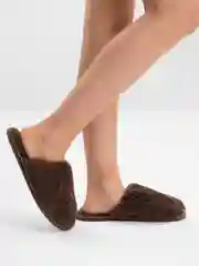 Шоколадный тапочки домашние меховые женские и мужские из овчины Soft Slippers