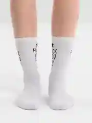 Носки белые унисекс, с надписью, высокие мужские и женские, Турецкие, на подарок