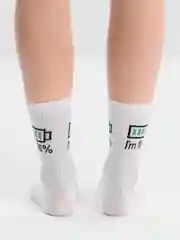 Зеленый носки женские и мужские, белые, высокие, унисекс, с надписью, заряд батареи, 100%, help
