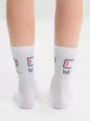 Синий носки женские и мужские, белые, высокие, унисекс, с надписью, заряд батареи, 100%, help