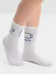 Синий носки женские и мужские, белые, высокие, унисекс, с надписью, заряд батареи, 100%, help