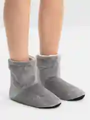 Серый домашние утепленные тапочки-сапожки