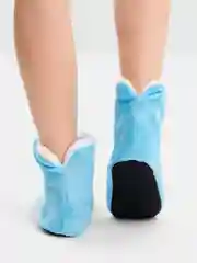 Голубой домашние утепленные тапочки-сапожки