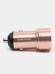 Золотой зарядное устройство в авто 1USB 18W Borofone BZ19A, автомобильная быстрая зарядка