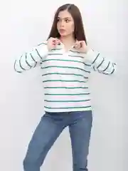 Ледяной лонгслив женский, кашемировый, в полоску, с воротником, оверсайз, осенний, теплый, зима
