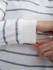 Серый металлик лонгслив женский, кашемировый, в полоску, с воротником, оверсайз, осенний, теплый, зима