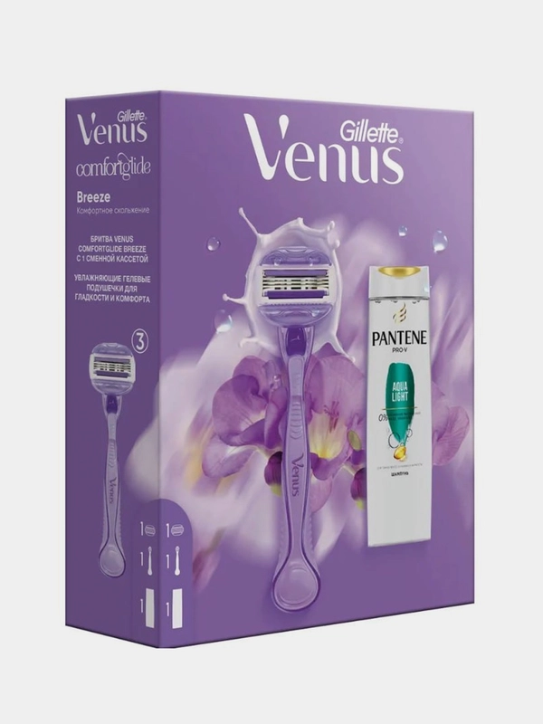 Набор бритва VENUS "ComfortGlide" и шампунь PANTENE "Aqua Light" 250 мл