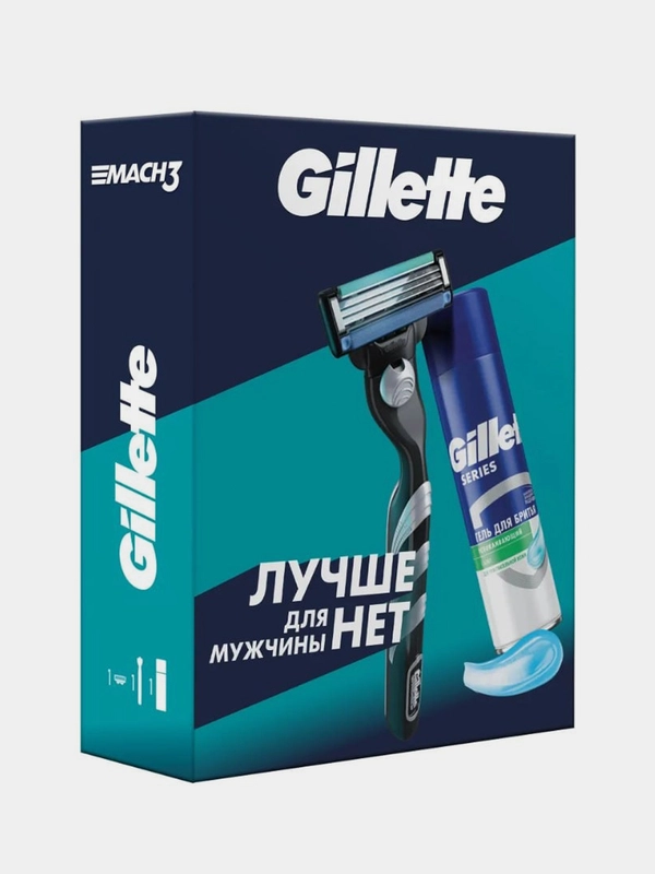 Набор Gillette MACH3 Бритва со сменной кассетой и Гель для бритья Алоэ 200 мл