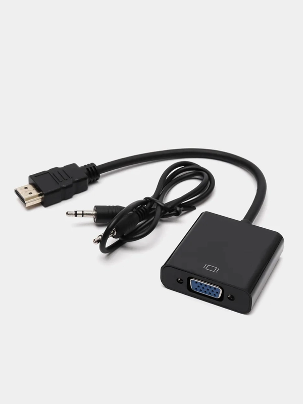 Адаптер HDMI to VGA с аудиовходом и кабелем AUX