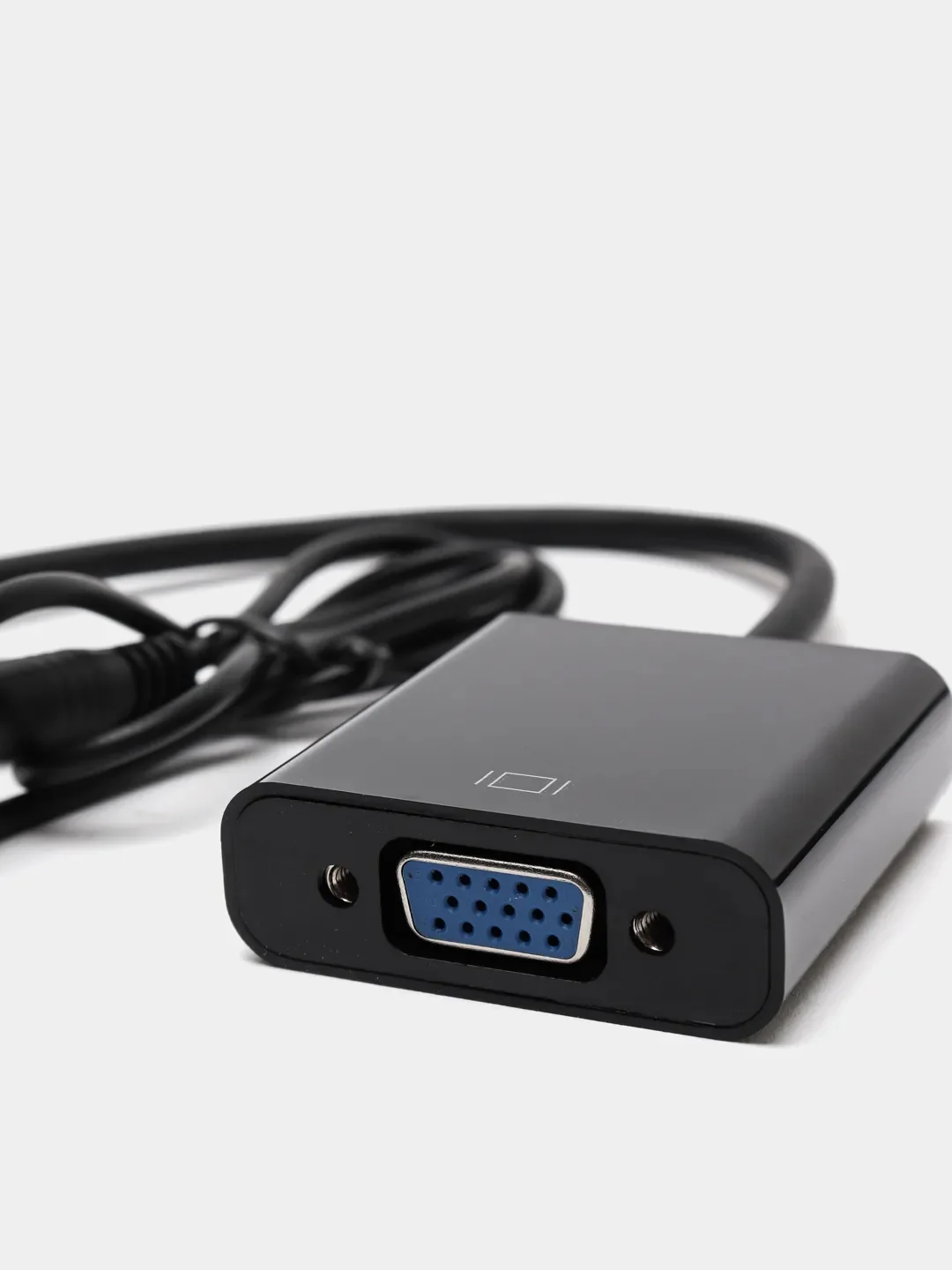 Черный адаптер HDMI to VGA с аудиовходом и кабелем AUX
