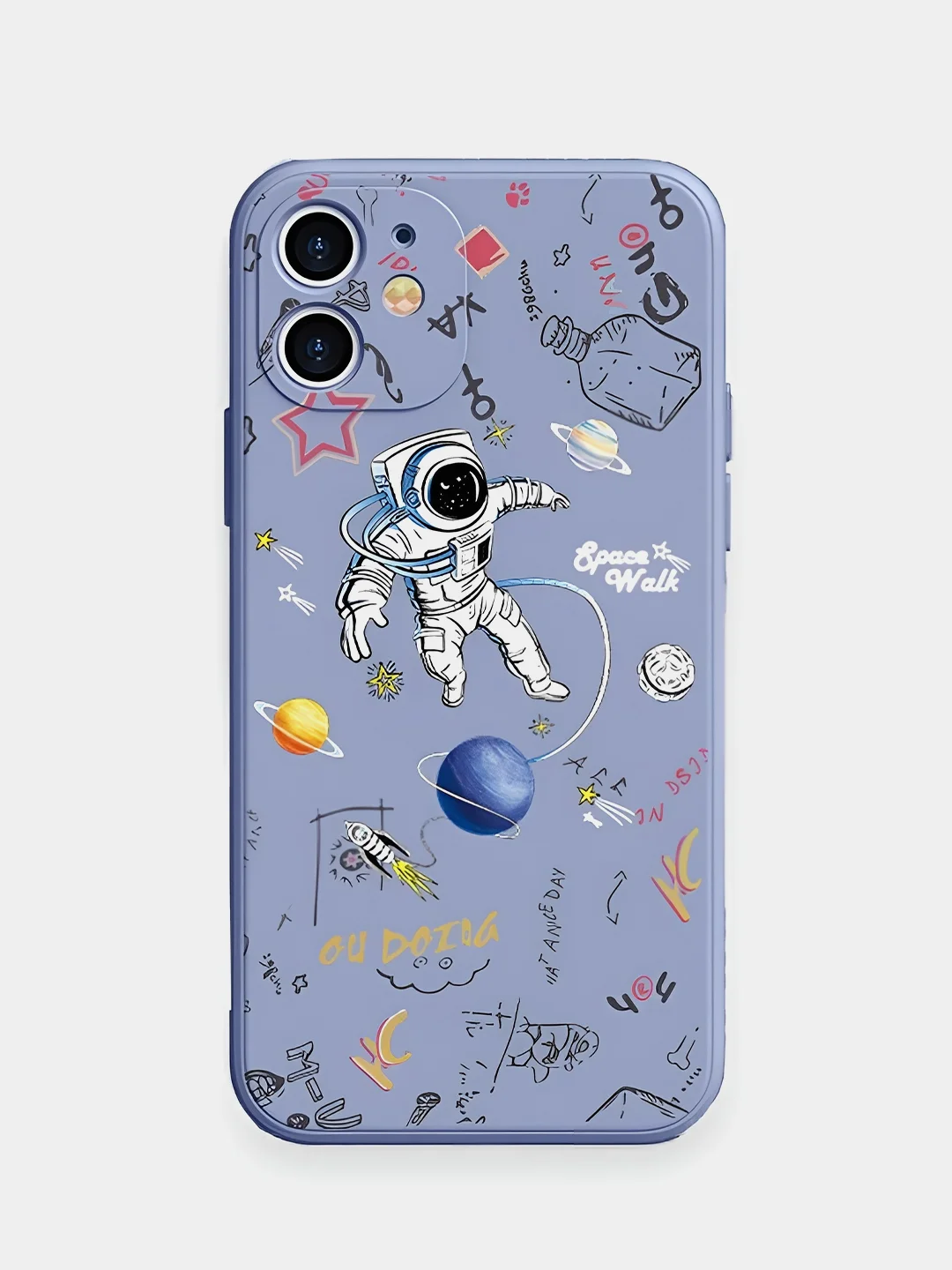 Небесно-голубой чехол "NASA" для iPhone 7/8 Plus/X/XS/XR Max/11 Pro Max/12/13 Pro max/mini