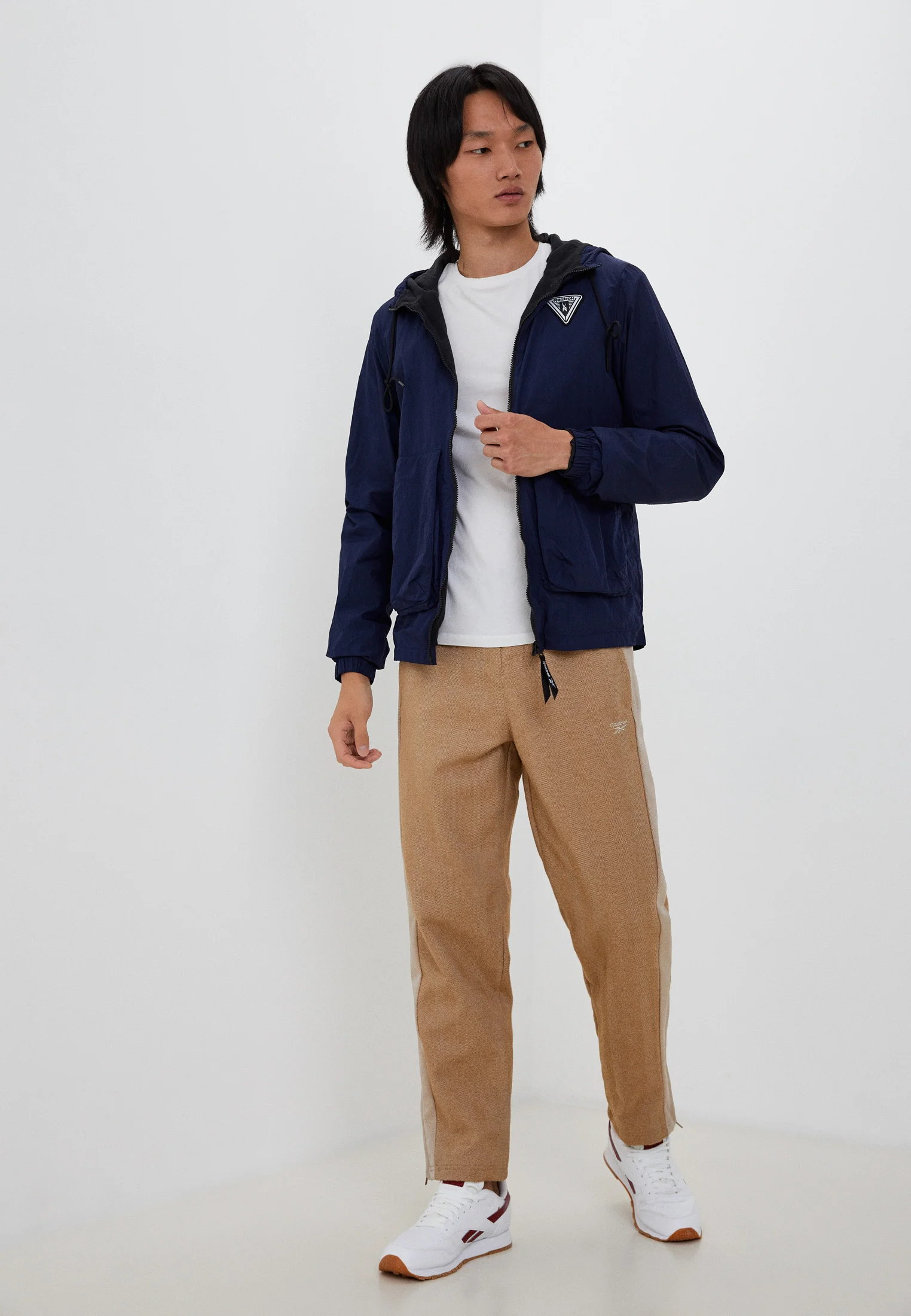 Бежевый спортивные брюки GV3470 Reebok CL F TRACKPANT