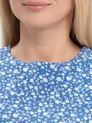 Синий платье женское с воланами, осеннее